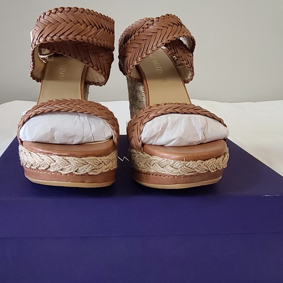 Stuart Weitzman Elixir Wedge Espadrille Adobe New - Picture 3 of 8
